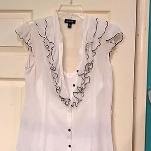 White and black blouse